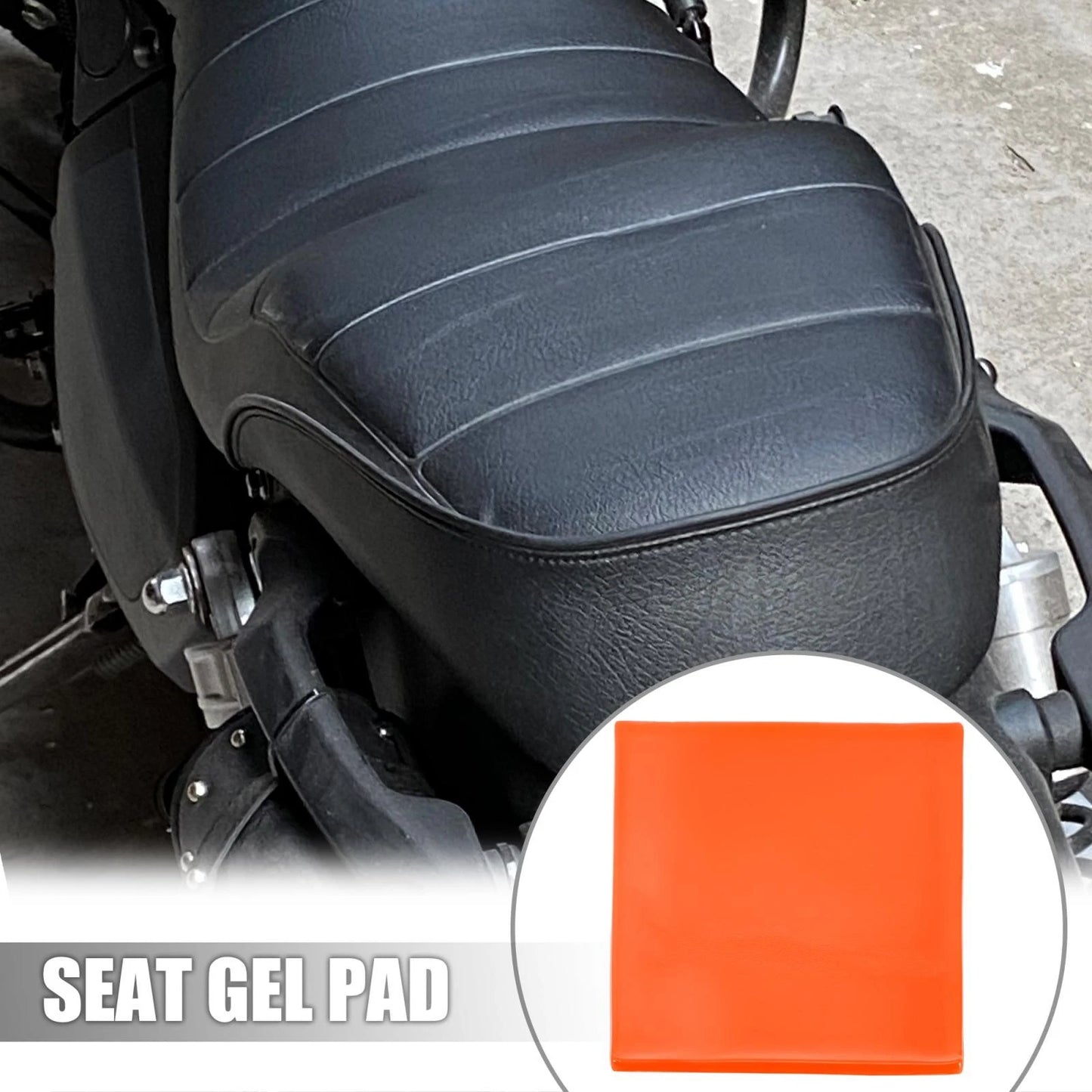 35x35x1cm Motorcycle Seat Gel Pad Soft Cushion Orange for Make Model
