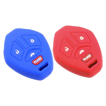 Red & Blue 4 x Button Silicone Key Shell Cover for Mitsubishi Galant (2004-2012)