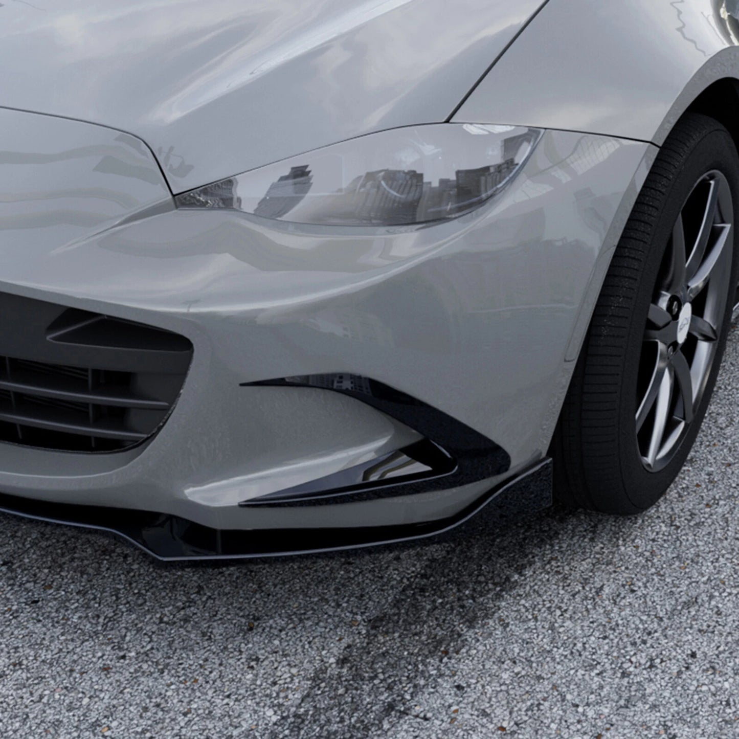 2 x Gloss Black Front Bumper Side Air Vent Trims for Mazda Miata MX-5 (2016-2025)