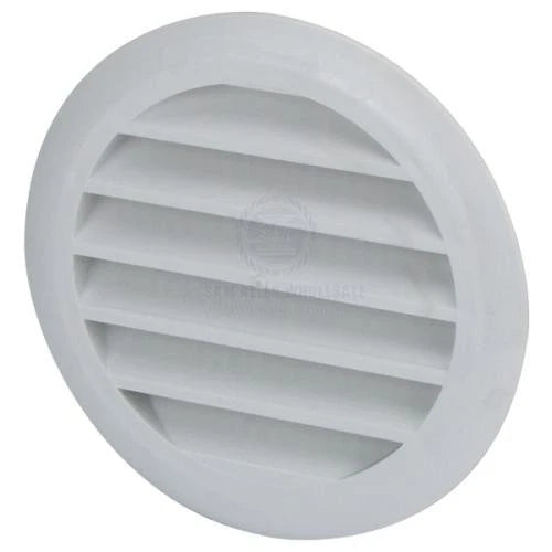Round Louvre Vent 100mm White ABS Plastic for Boat/Caravan with Anti-Bug Mesh