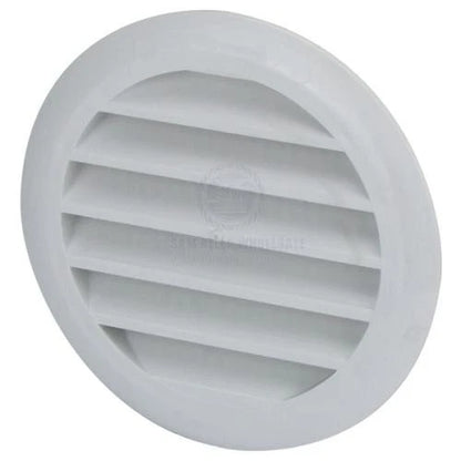 Round Louvre Vent 100mm White ABS Plastic for Boat/Caravan with Anti-Bug Mesh