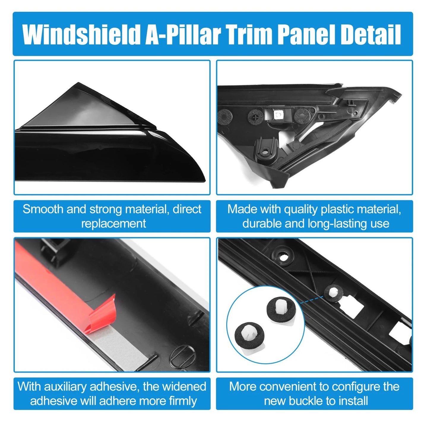 Windshield A-Pillar Trim Panel Kit for Ford Explorer (2011-2019)