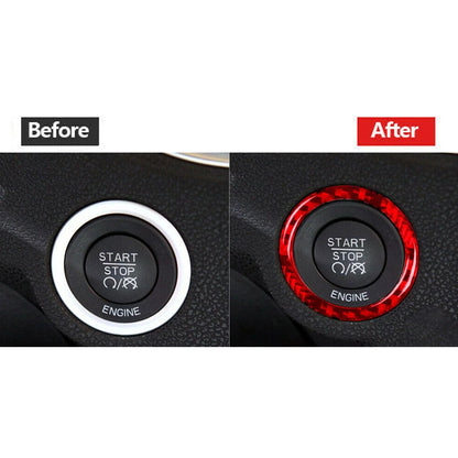 Carbon Fiber Start Stop Switch Button Ring Cover for Dodge Charger 2015-2023