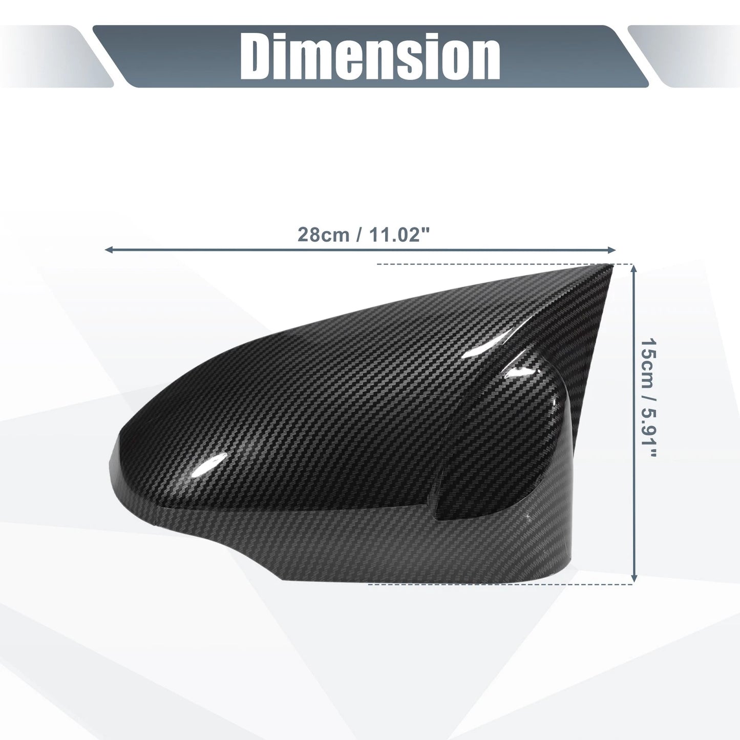 Rearview Mirror Cover Overlay Black Carbon Fiber for Toyota Corolla (14-18)