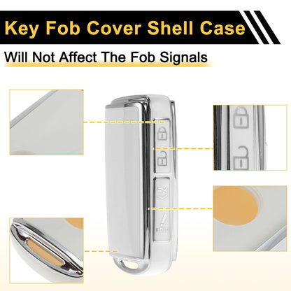 White & Silver TPU Silicone Car Key Case for Mazda 2/3/5/6