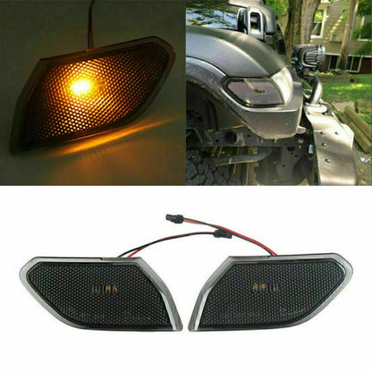 Front Fender Side Marker Amber LED Lights for Jeep Wrangler JL (2018-2022)