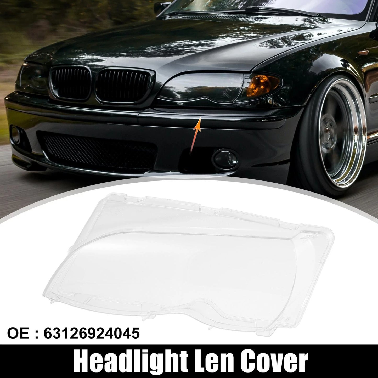 Left Front Headlight Lens Cover for BMW E46 (2002-2005)