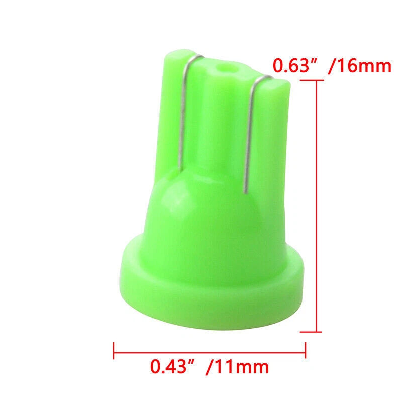 50Pc Green 6V T10 1210 4SMD W5W 501 194 168 LED Light Bulbs for Pinball Machine