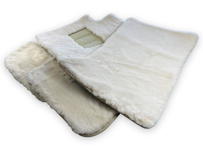 White Sheepskin Floor Mats for Rolls Royce Phantom (2003-2016)