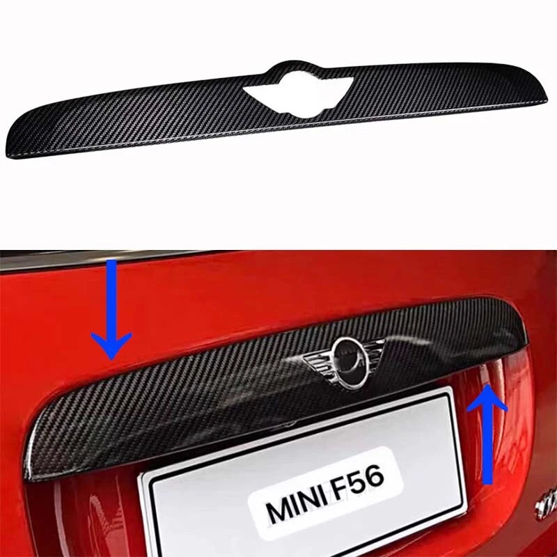 DRY Carbon Fiber Rear Trunk Tailgate Handle Panel Trim for Mini F55-57 2018-23