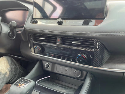 Carbon Fiber Central Console Air Outlet Cover Trim for Nissan Rogue (2021-2023)