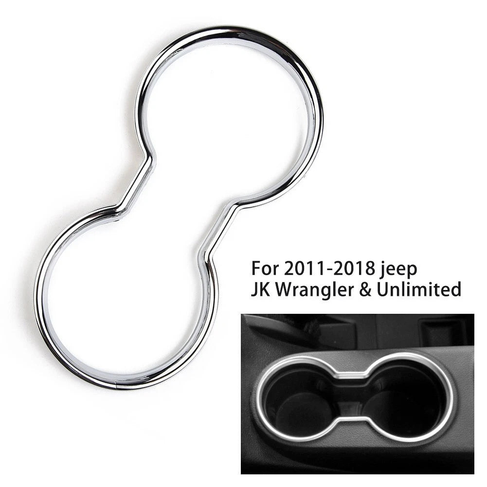 Cup Holder Trim Silver Water Center Chrome Console  (2011–2018)