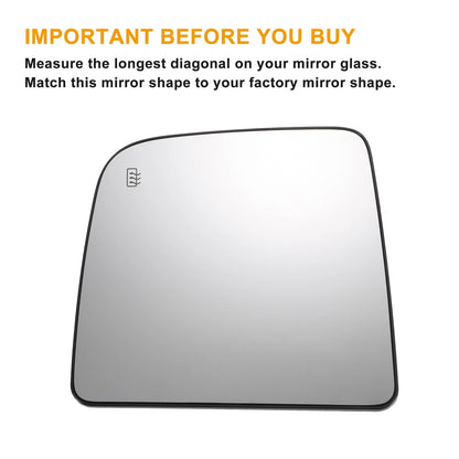 Left Upper White Mirror Glass w/ Back Heated for Nissan Titan (2004-2015)