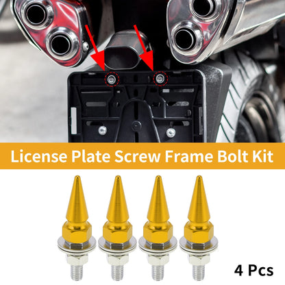 License Plate Screws Cover 54mm Gold Tone 4 Pcs for Universal Motorcycle M6