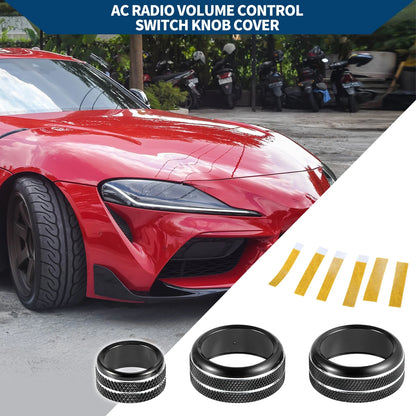 AC Radio Volume Switch Knob Cover Ring 3 Pcs for Toyota Supra (2018–2022)