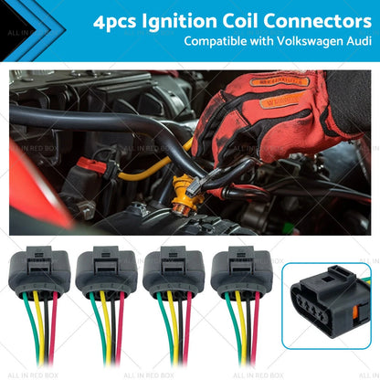 4 x Ignition Coil Connector Repair Harness Plug for VW Audi (1998-2005)
