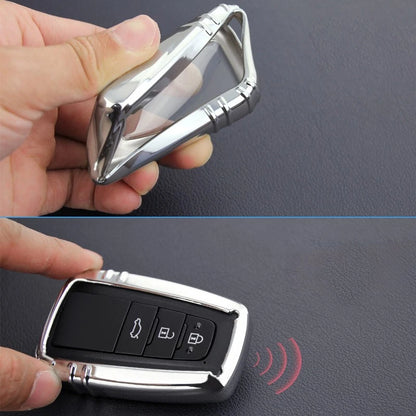 Silver TPU Car Key Remote Control Case Cover for Toyota Camry CHR Prius RAV4