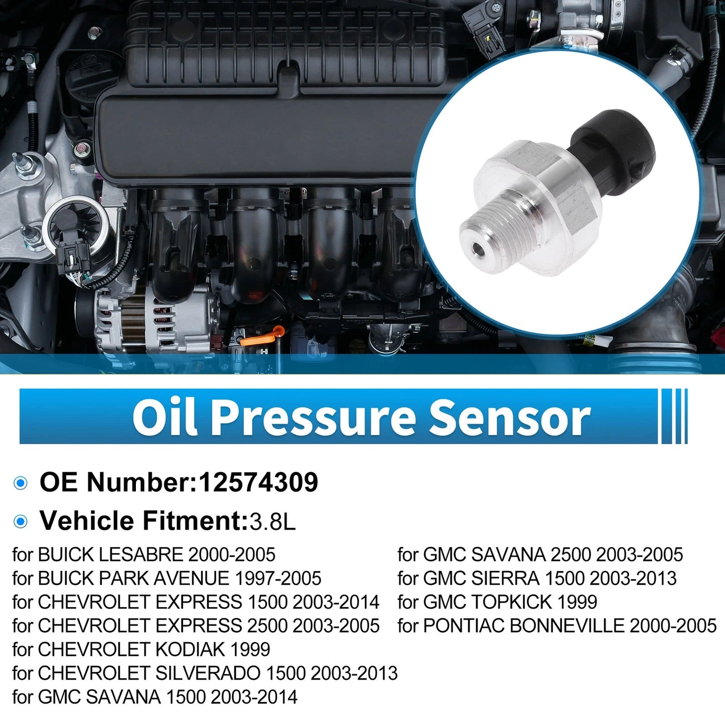 Engine Oil Pressure Sensor for BUICK LESABRE (2000–2005)