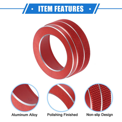 4 x Car AC Climate Control Knob Rings for Toyota RAV4 (2019-2023) Durable Red