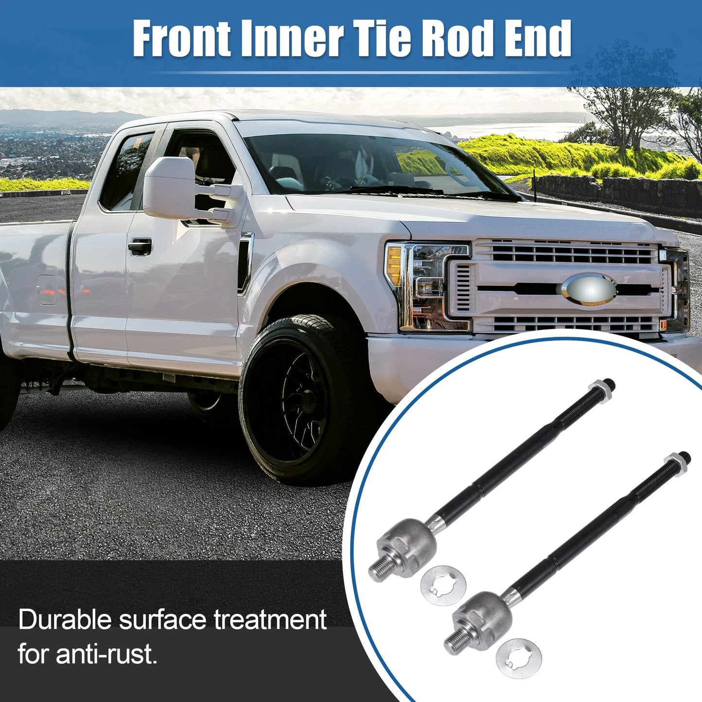 2 x Front Inner Tie Rod Ends for Ford Explorer & Lincoln MKT (2011-2019)