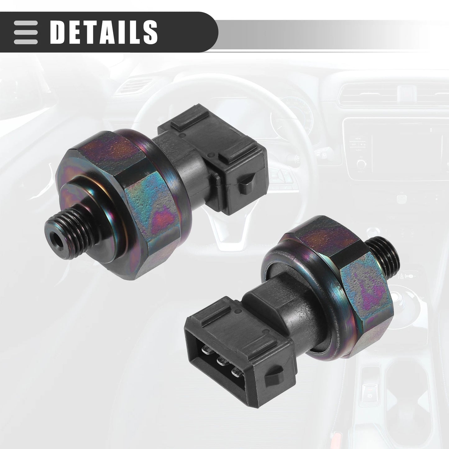 A/C Pressure Transducer Valve for Mercedes-Benz C220 (1994-1996) Metal Black