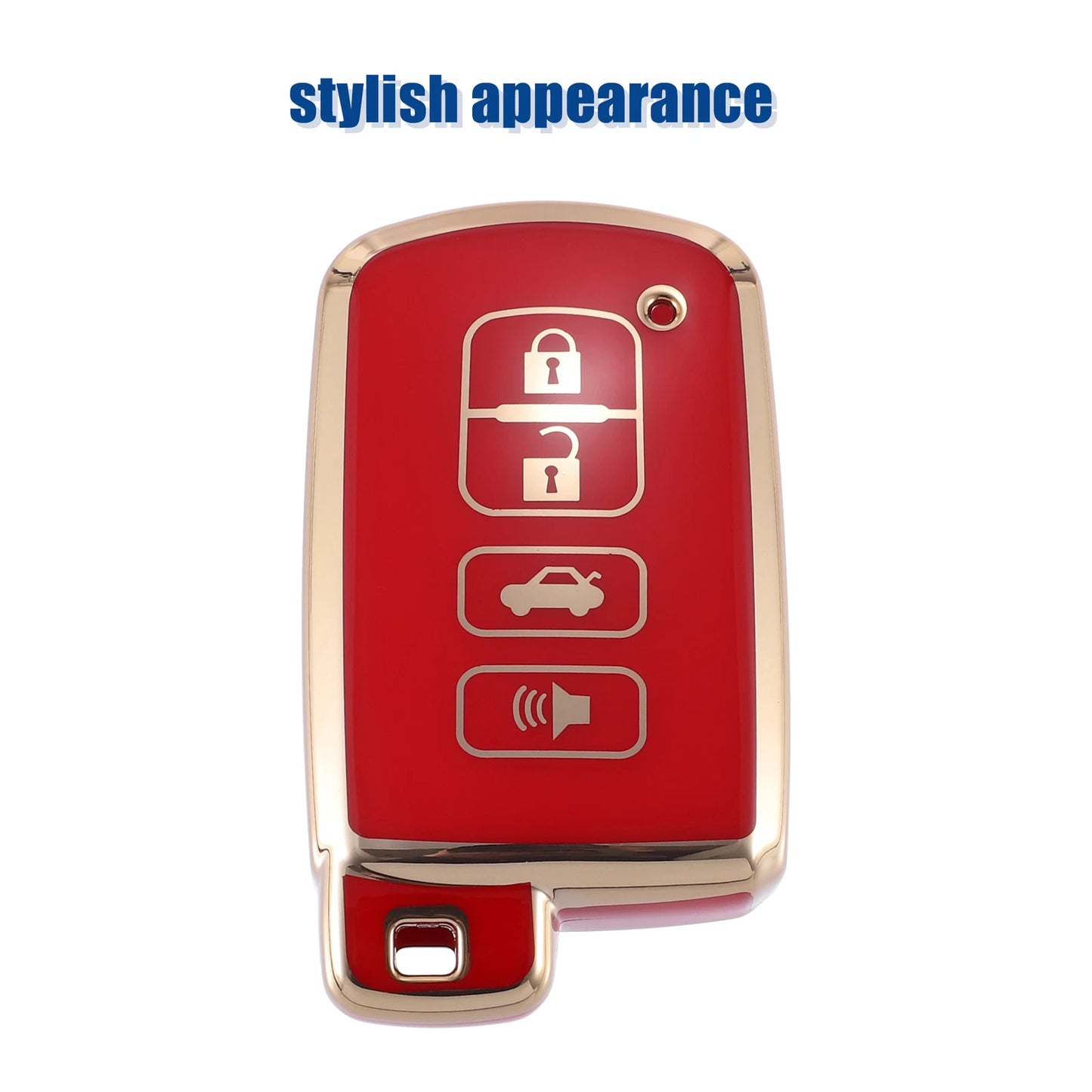 TPU Car Remote Key Fob Cover for Toyota Avalon, Camry (2013-2023) - Red
