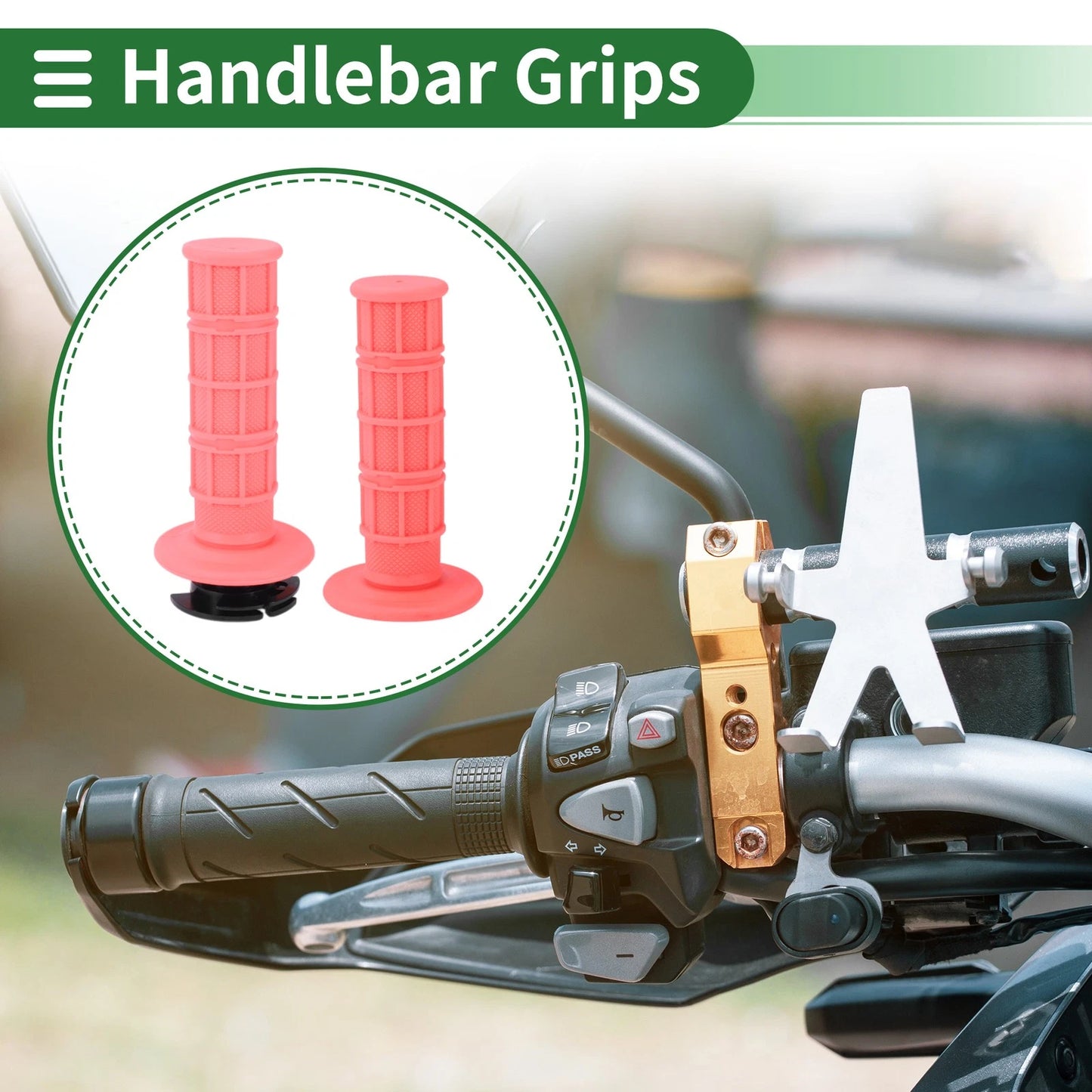 7/8" 22mm Hand Grips Cover Kit for Motorcycle Pink