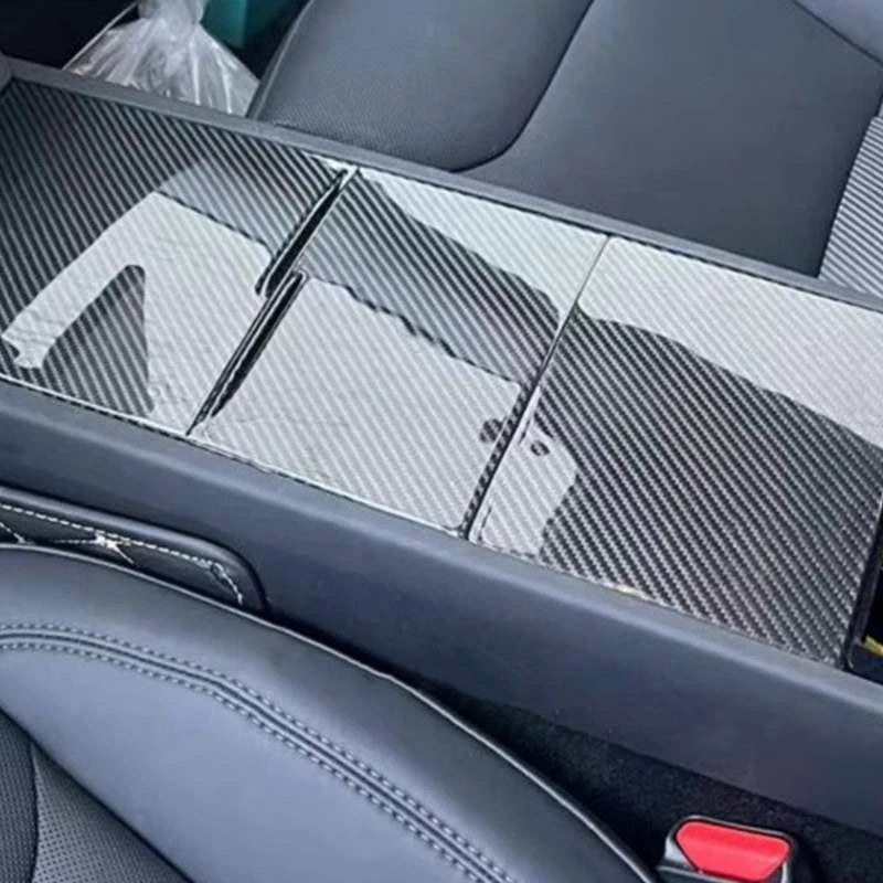 Real Gloss Carbon Fiber Console Panel Cover Trim for Tesla Model 3 2023-2024