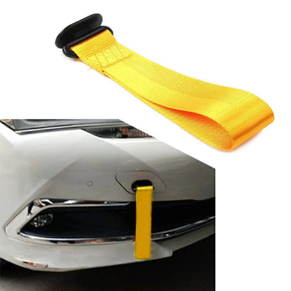 Tow Strap Belt Rope for Universal Car Front/Rear Bumper - Yellow