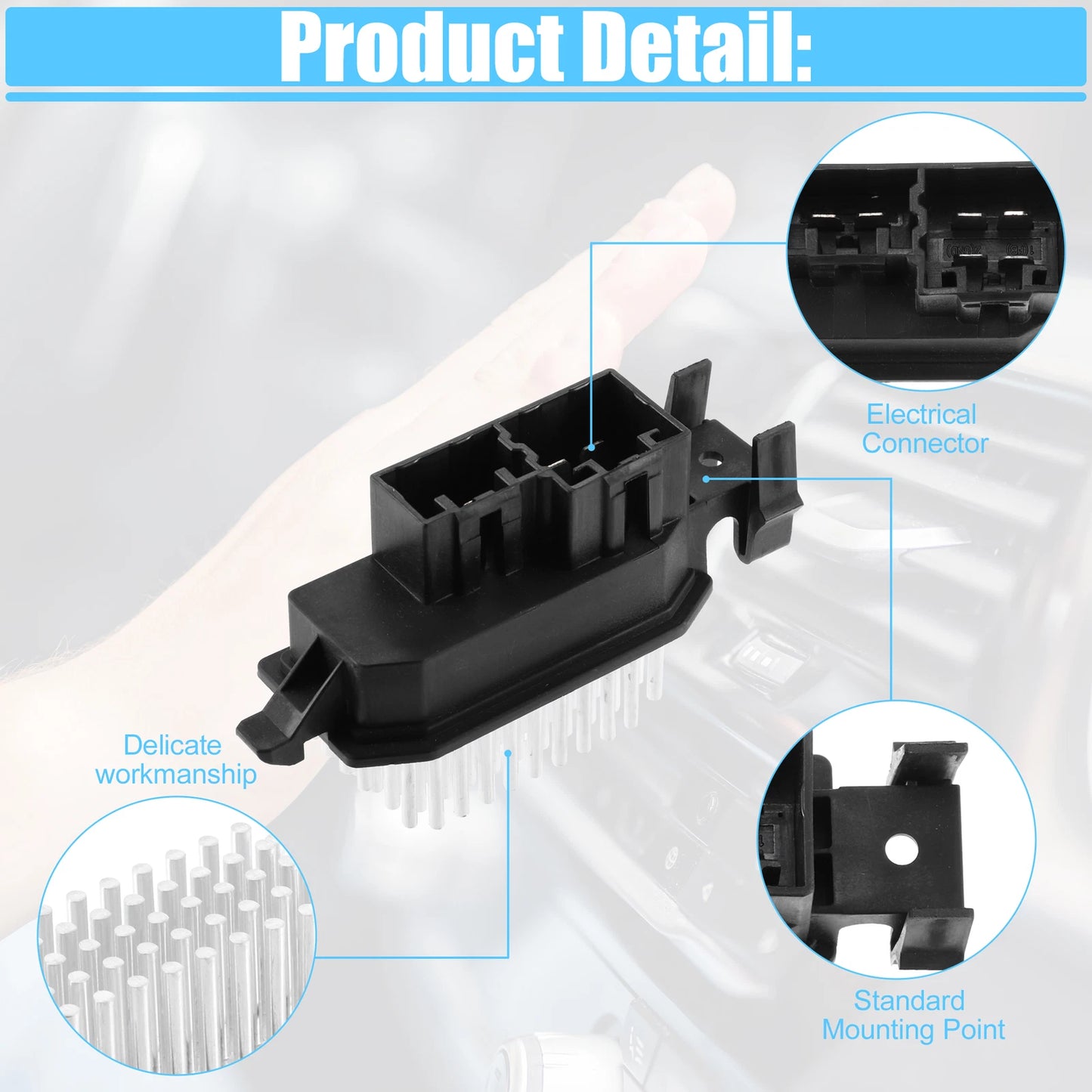 HVAC Blower Motor Resistor AC for Dodge Dart Aero Black
