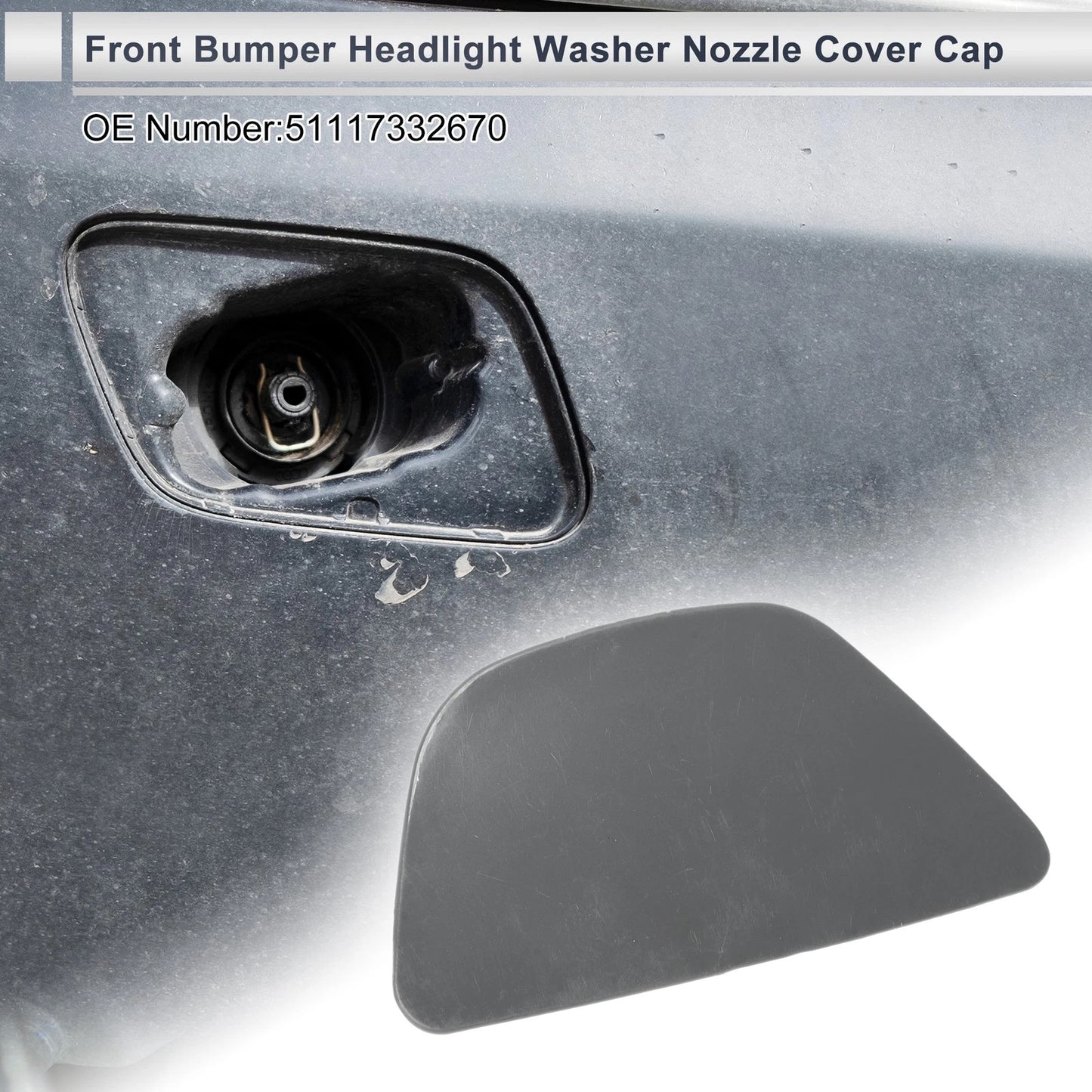 Bumper Headlight Washer Nozzle Cover for BMW 535i (2011-2016) Unpainted