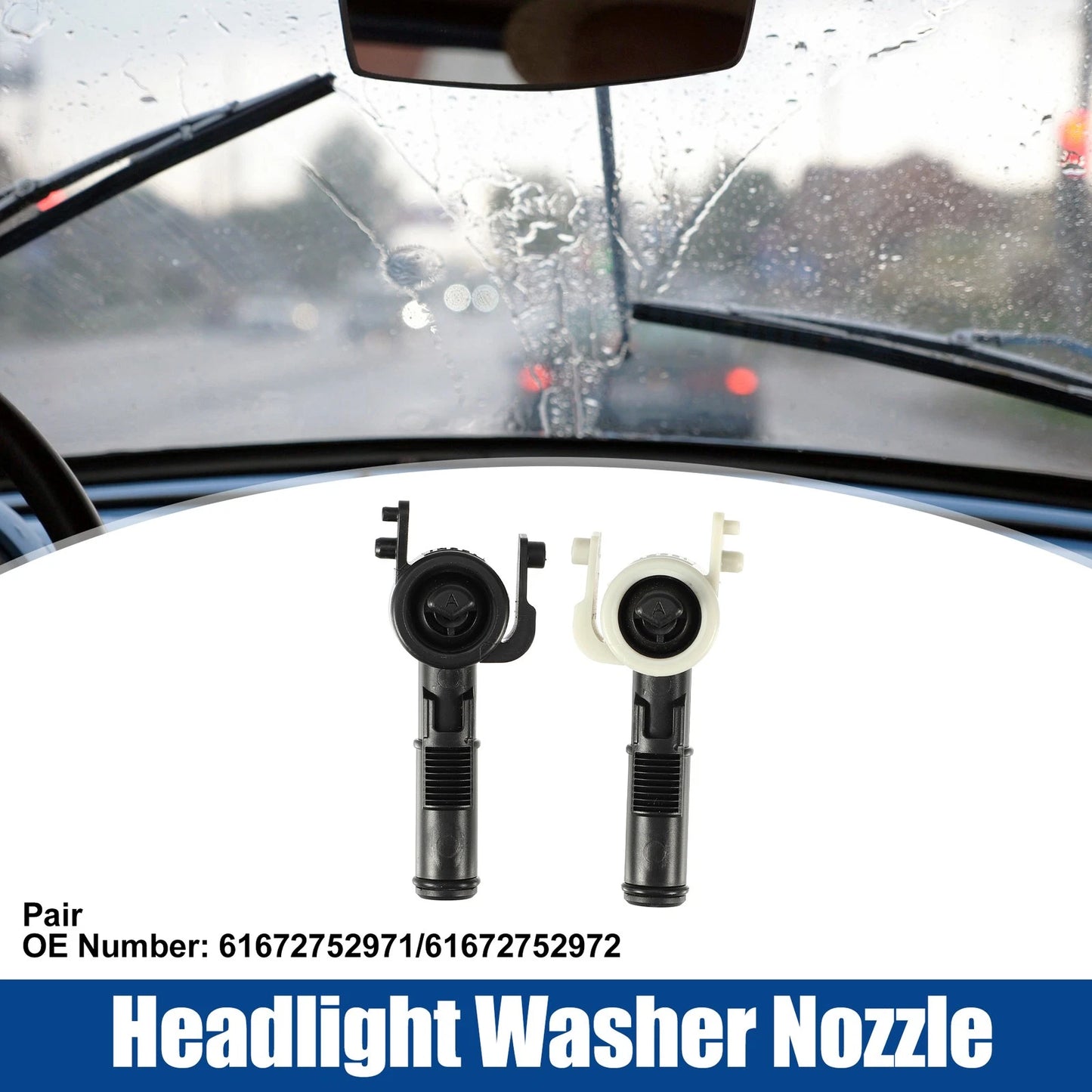 Front Left Right Headlight Washer Nozzles  for Mini Cooper (2002-2008)