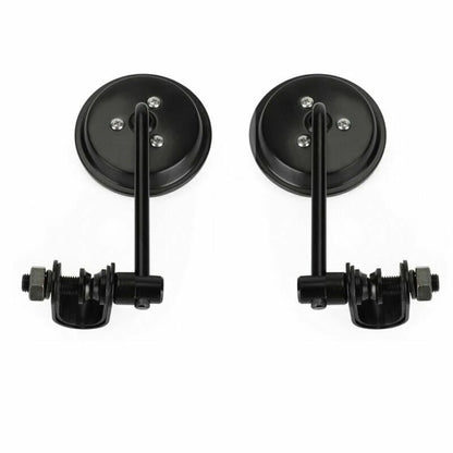 3" Round Motorcycle Mirror with Handlebar Clamp Black for Cafe Racer (2020-2023)