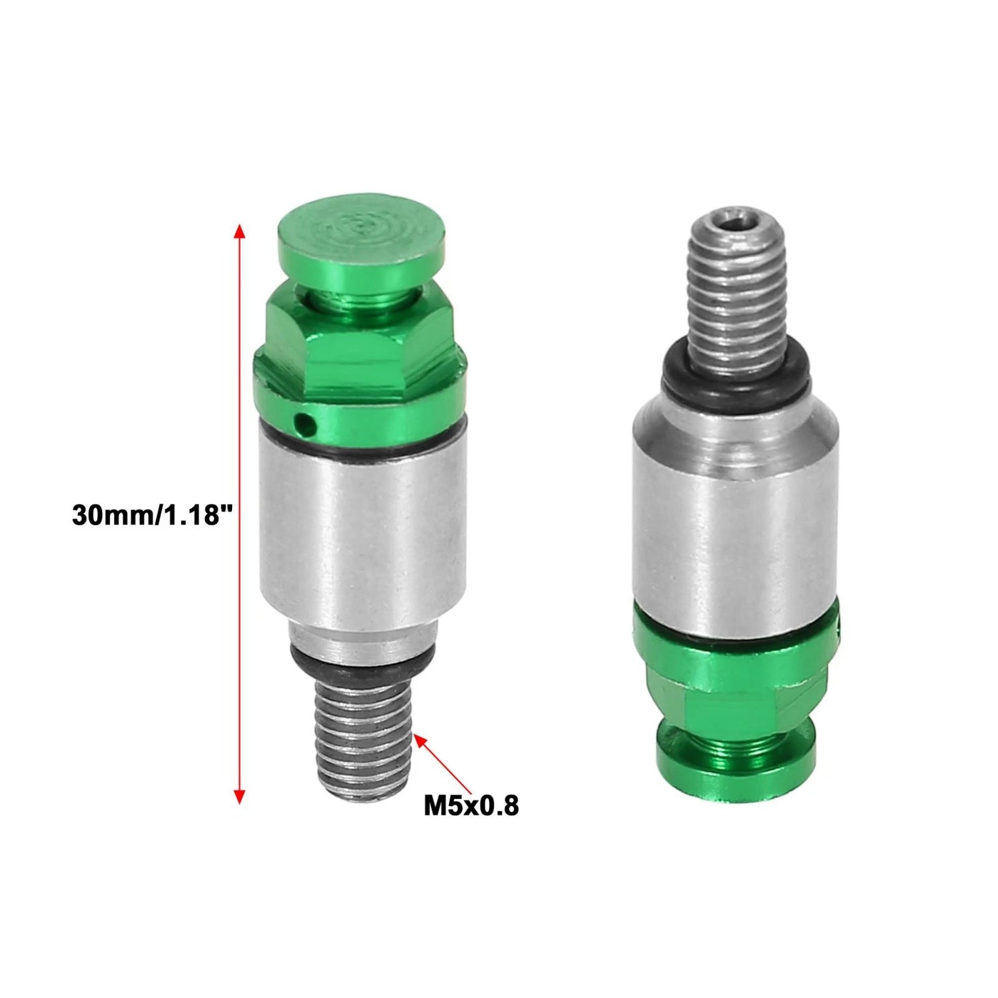 2 x M5x0.8 Motorcycle Screw Fork Air Bleeder Valve Green for Honda Yamaha