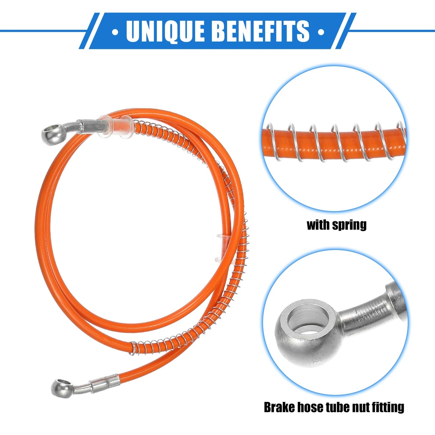 Hydraulic Brake Hose Line Pipeline 140cm 55.12" 10mm 0.39" for Motorcycle