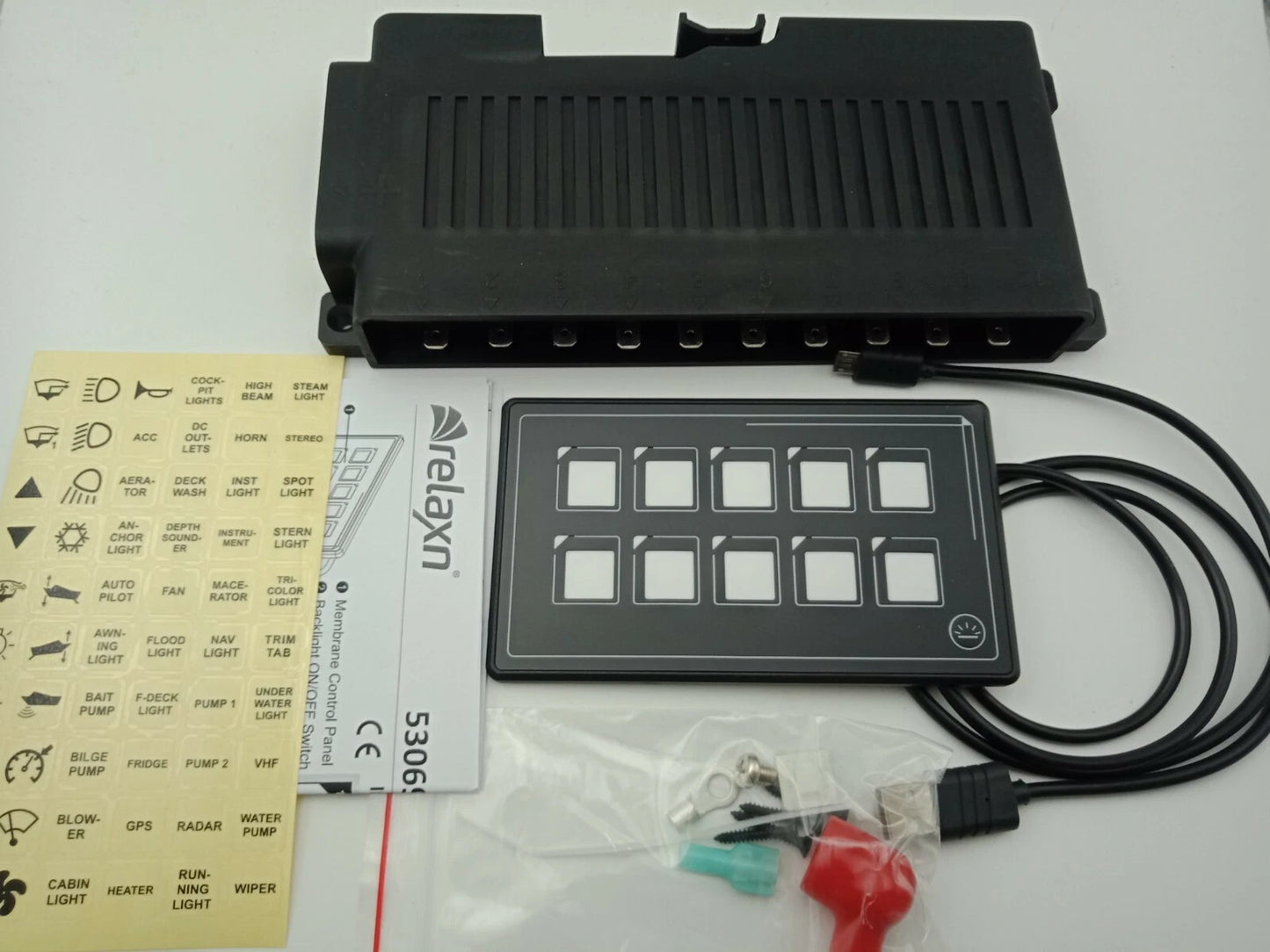 Boat 10 Digital Membrane Switch Panel Touch Control On/Off Indicator