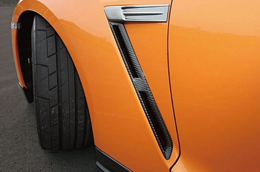 2 x Front Fender Vent Covers for Nissan GTR R35 (2008-2016) Carbon Fiber
