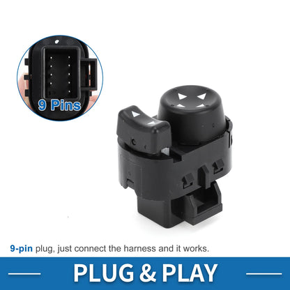 Car Mirror Switch Plastic Black for Chevrolet Malibu (2004 - 2008)