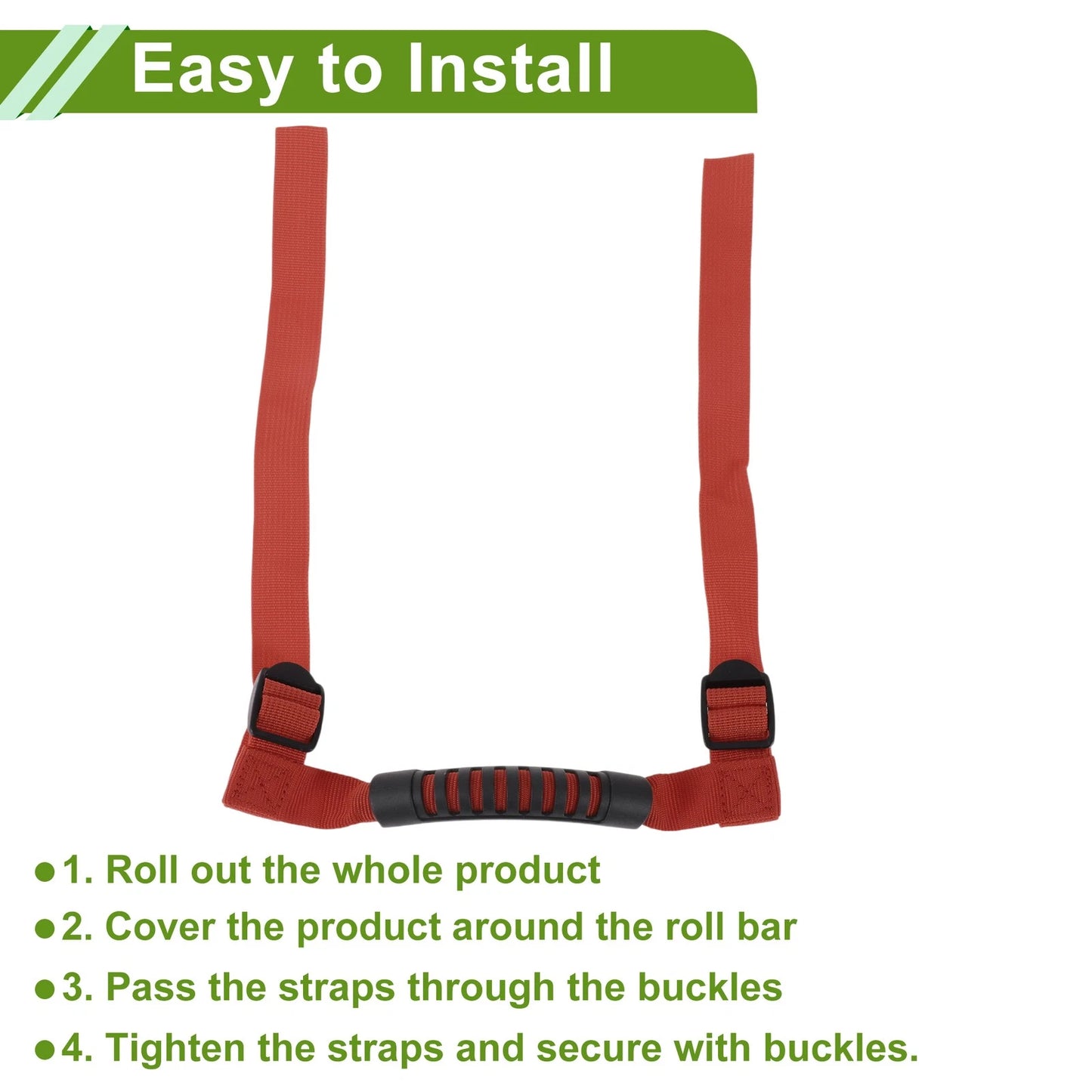 Red Roll Bar Grab Handles for Jeep Wrangler (1987-2021)