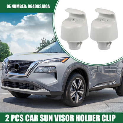 Car Sun Visor Holder Clips for Nissan Pathfinder (2013-2022) Gray