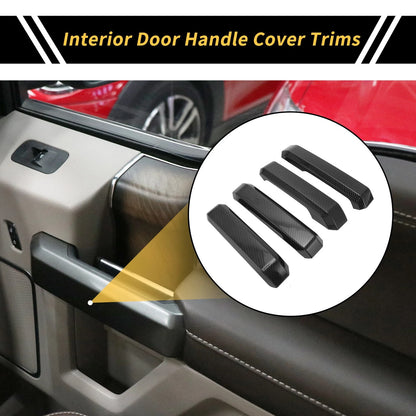 Interior Door Handle Cover Trims for Ford F-150 (2015-2020) - 2 x Carbon Fiber
