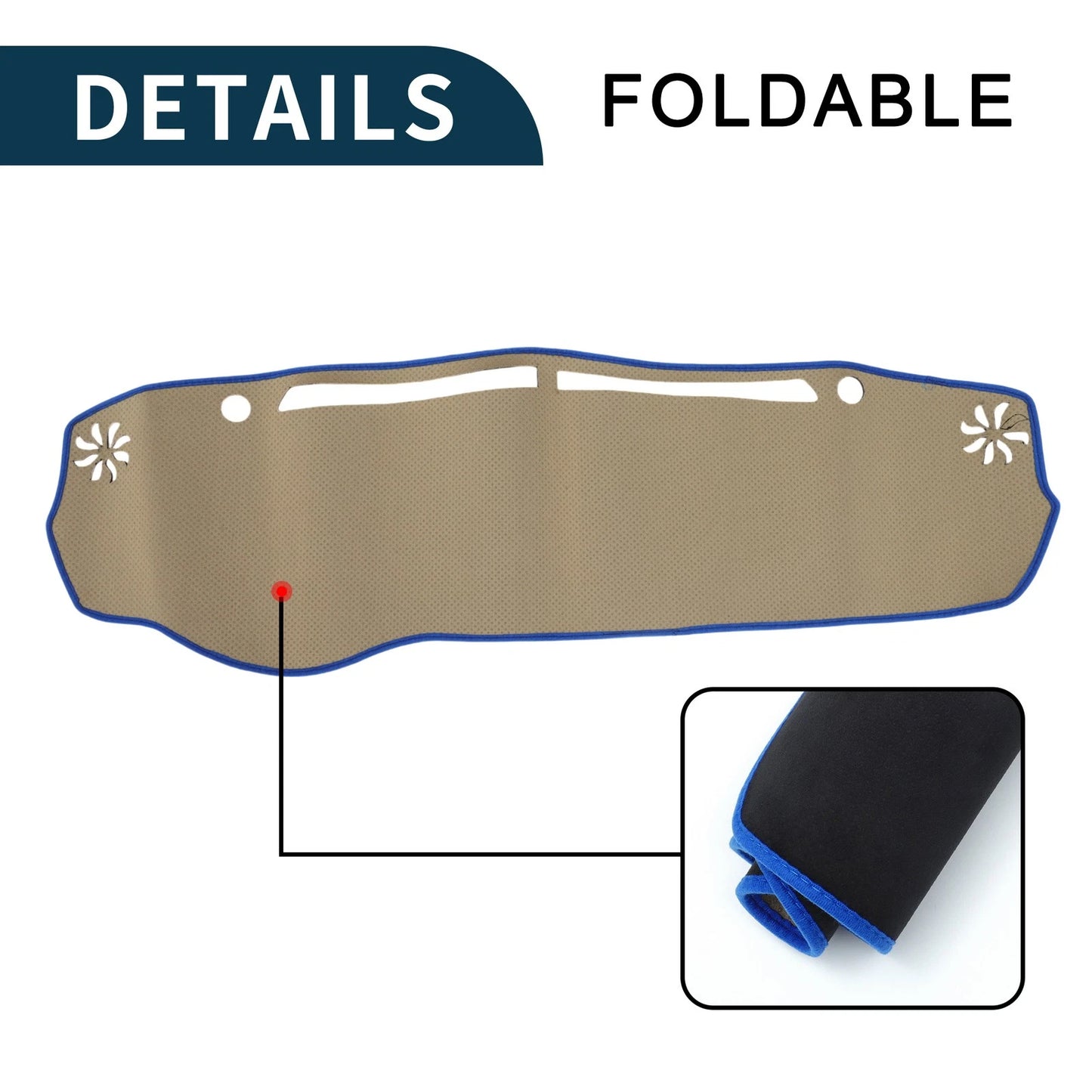 Dashboard Cover Mat for Mazda Flair Crossover Sun Protector Black Blue (2014-2020)