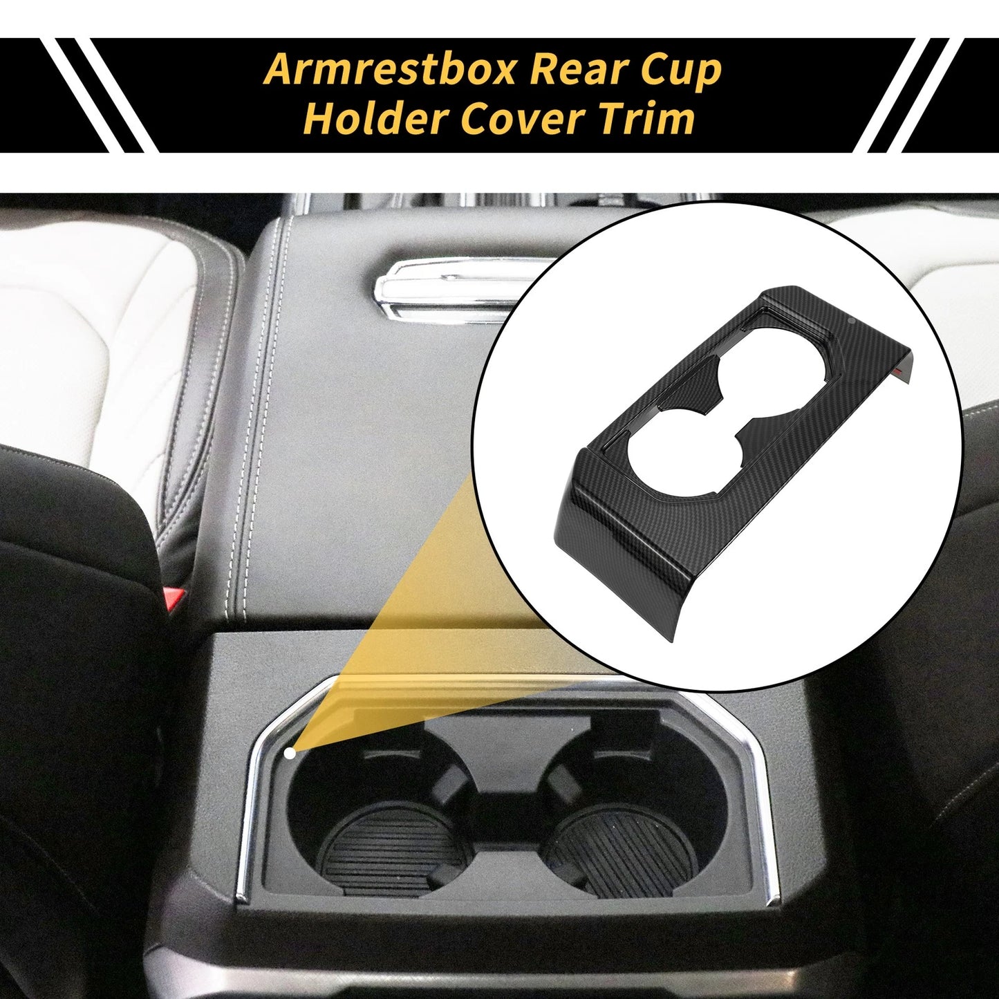 Armrest Rear Cup Holder Cover Trim for Ford F-150 (2015-2020)