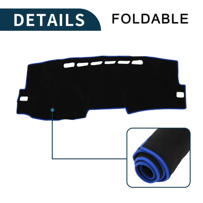 Dashboard Cover Mat for Toyota Corolla (2007-2012) - Black Blue 1 Set