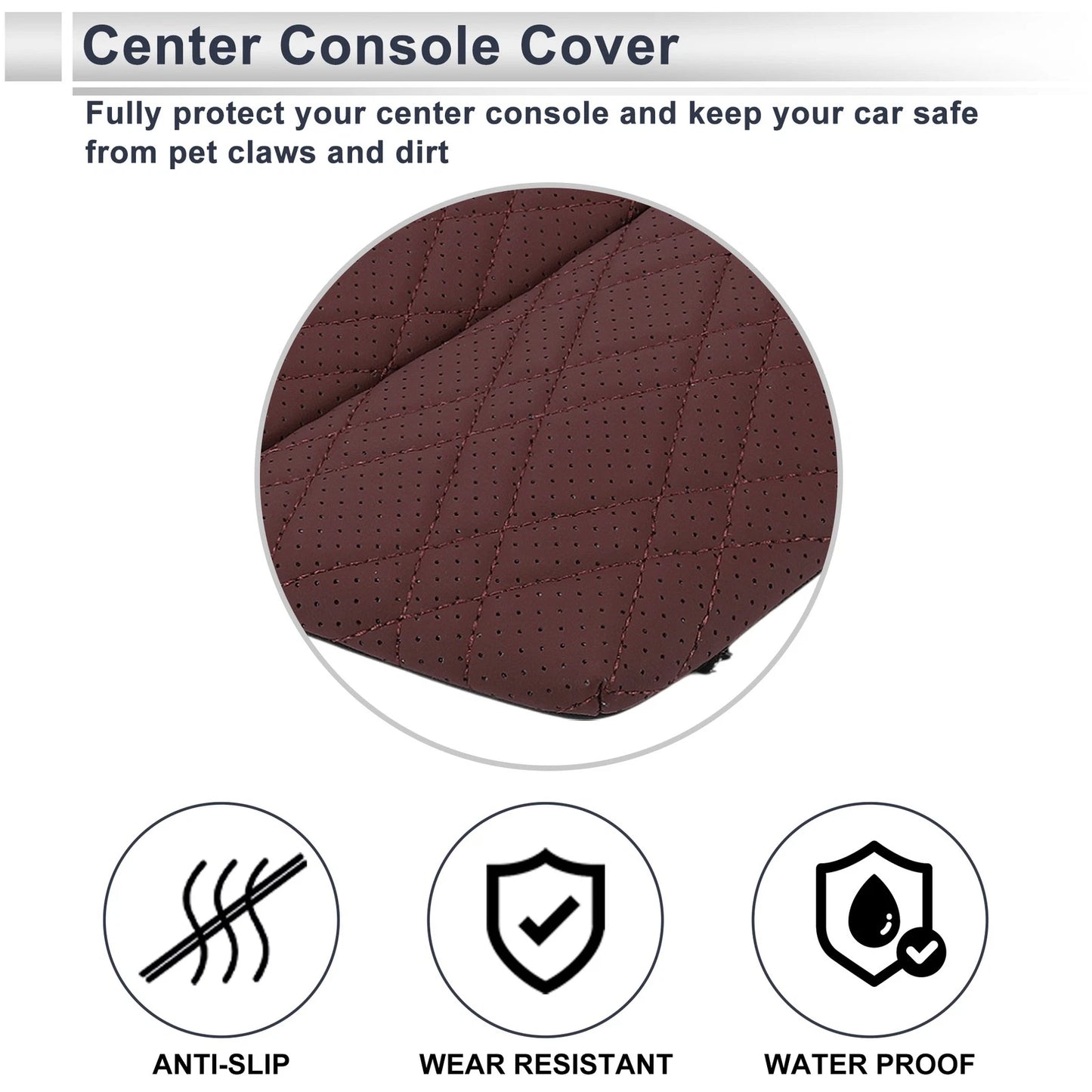 Car Center Console Cover for BMW 5 Series G30 2018-2023 Dark Red 1 Set