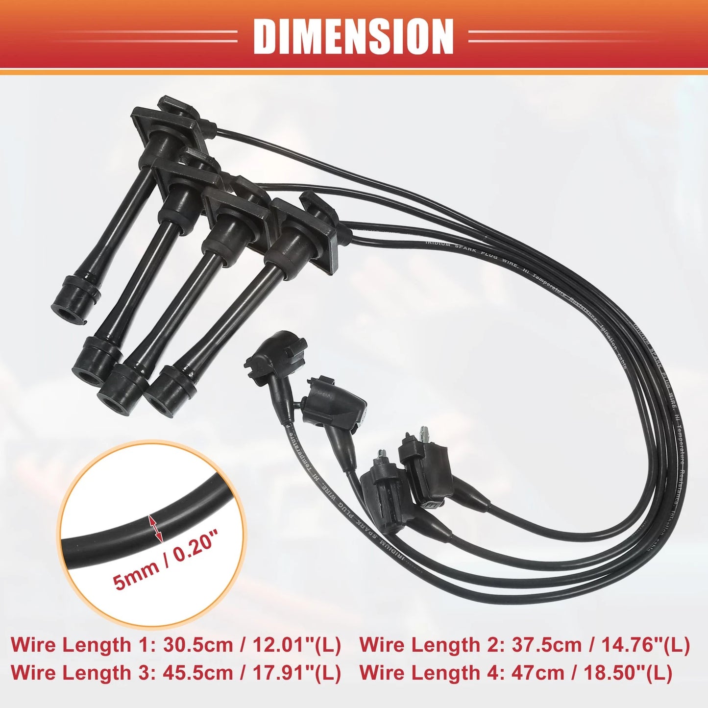 4pcs Spark Plug Wire Ignition Coil Cable for Toyota Celica (1993-1997)