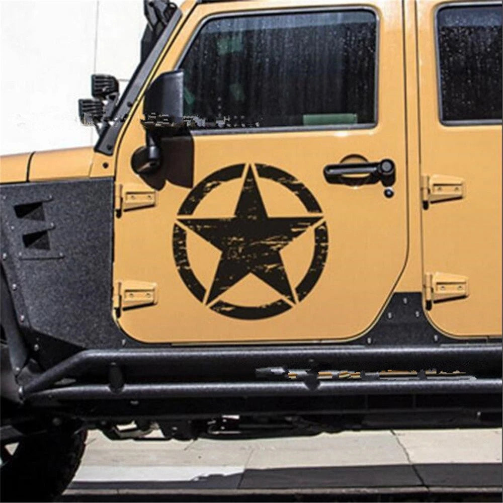 Black Round Star Decal Sticker for Jeep Wrangler