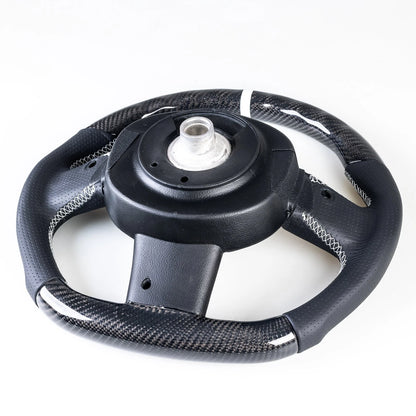 Carbon Flat Bottom 3 Spoke Leather Steering Wheel for Mini R50 R52 R53 (2001-2006)