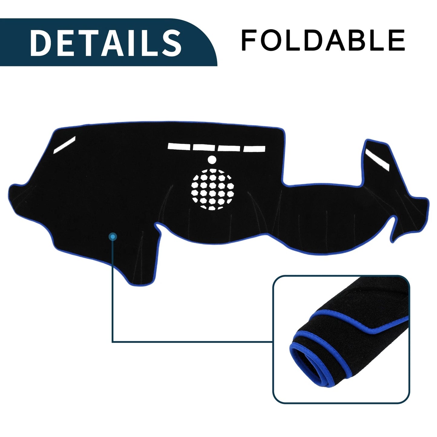 Dashboard Cover Mat for BMW 6 Series 2003-2010 Sun Protector Pad Black Blue