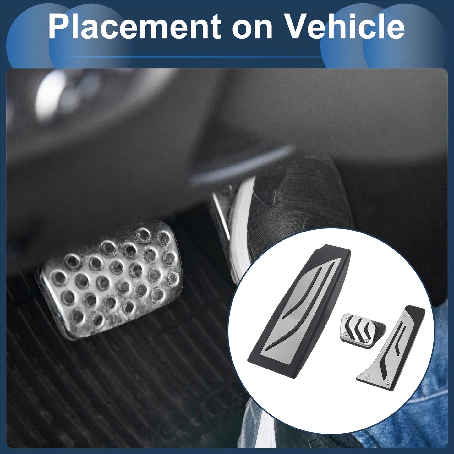 3 x Automatic Foot Accelerator Pedal Covers for BMW 5 Series E60 E61 (2004-2010)